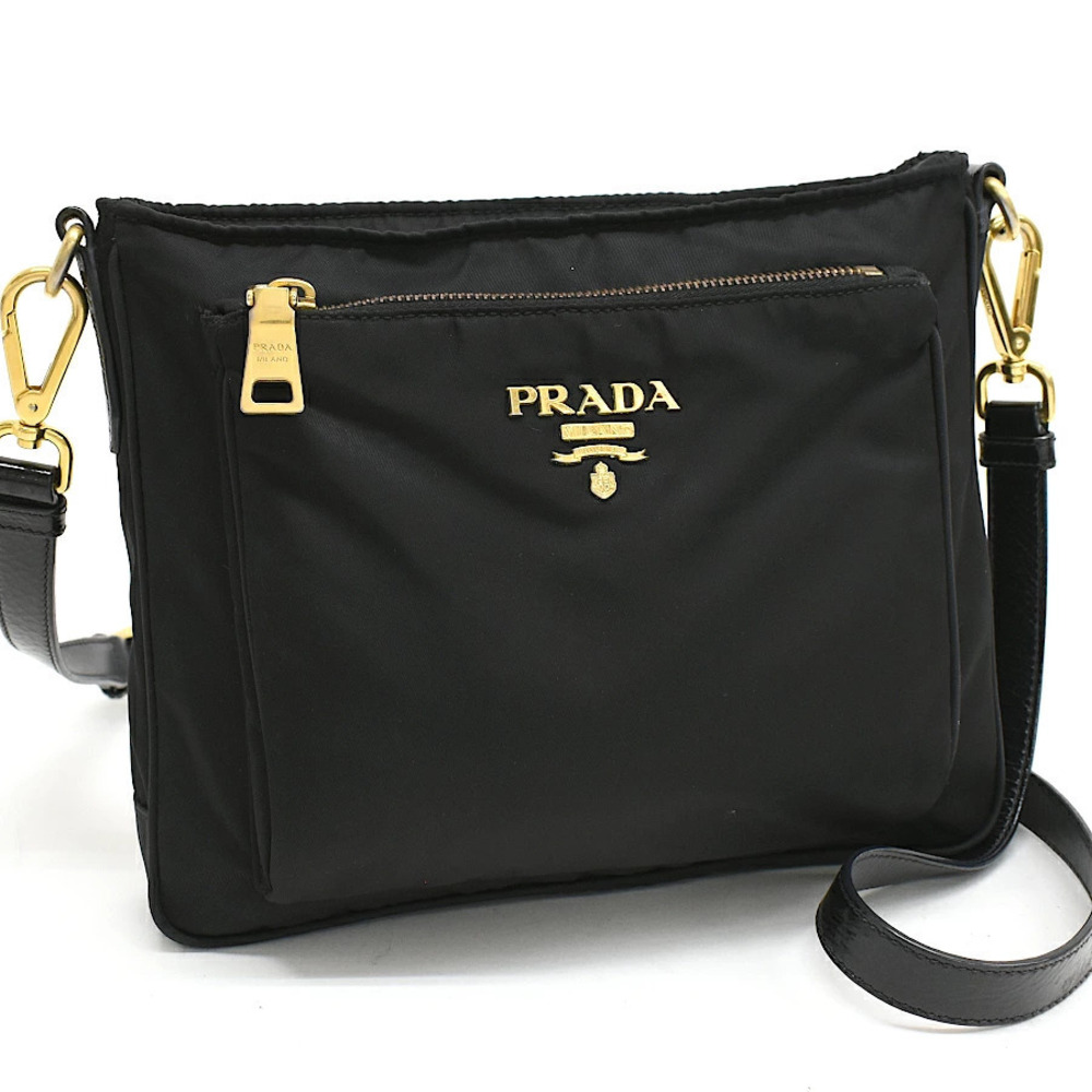 Prada Tessuto Crossbody Bag TESSUTO VERNICE Enamel Black
